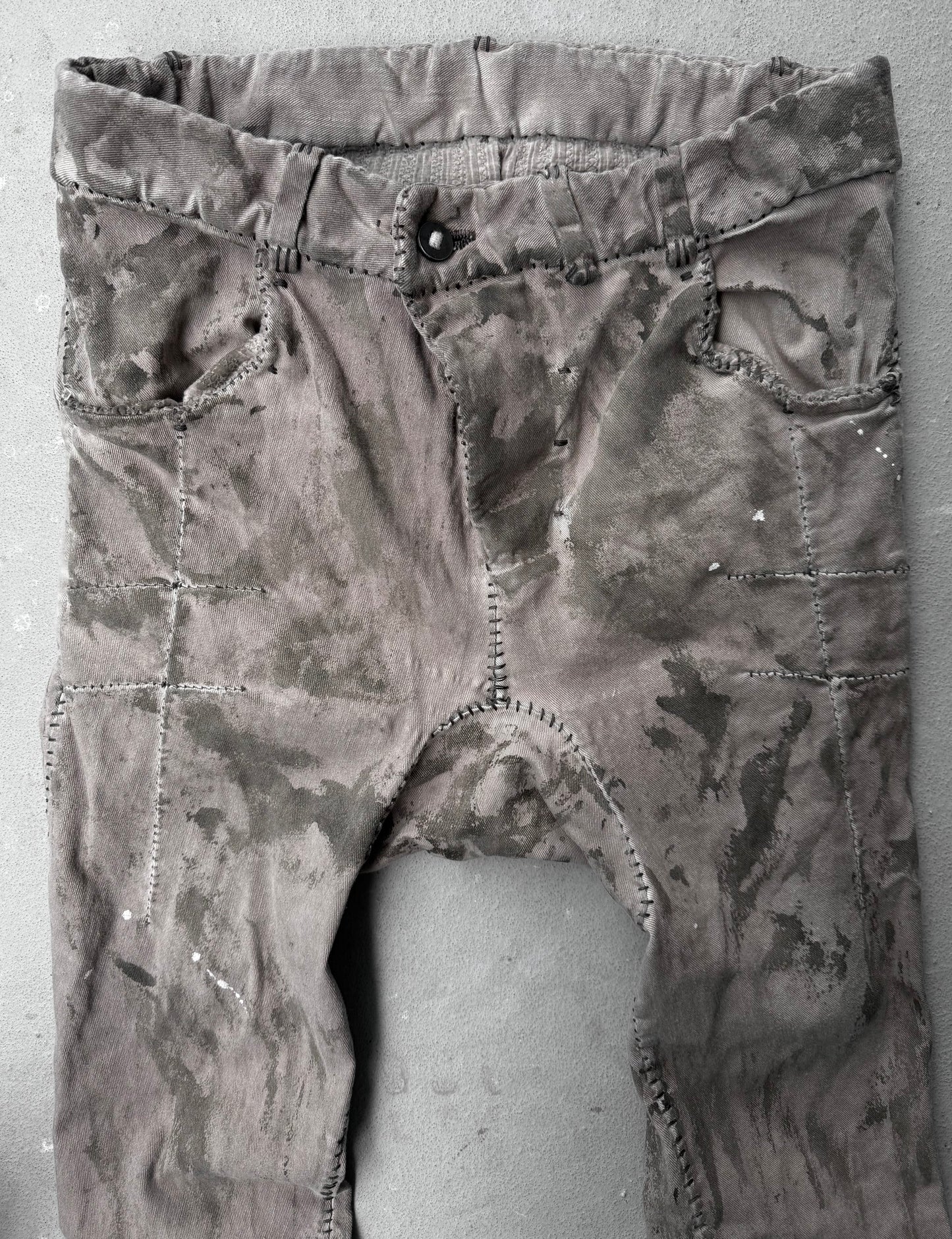 Boris Bidjan Saberi AW24 ‘P13-HS-TF F1939’ Dirty Light Carbon Nickel-pressed Hand Stitch Denim