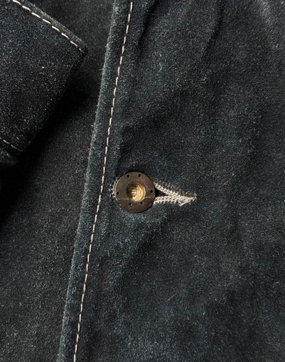 Taichi Murakami AW25 Indigo Hand-Dyed Reverse Calf Leather Work Jacket