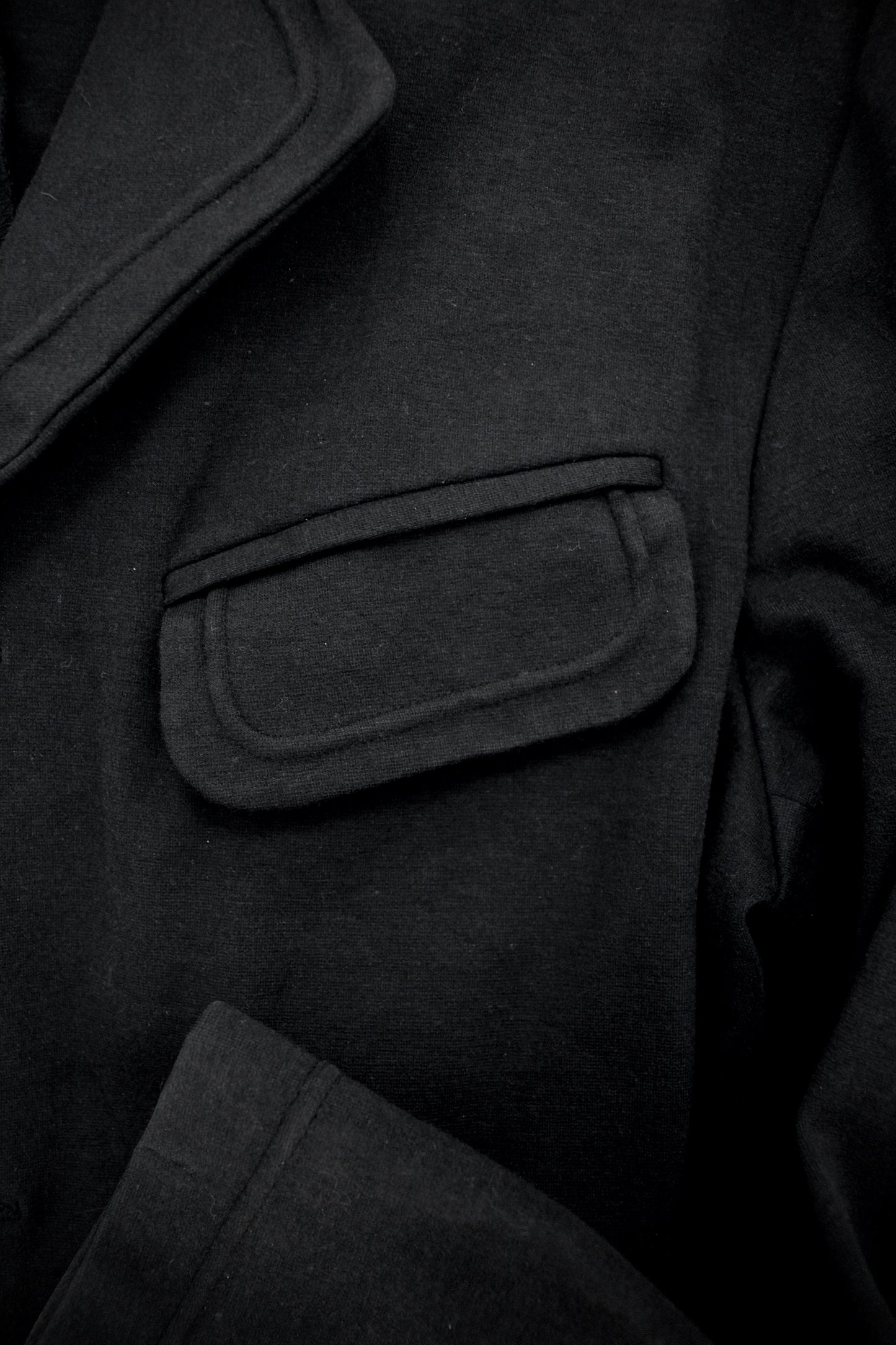 Jean Paul Gaultier Jean-Paul GAULTIER HOMME 90s Charcoal Grey Unlined Work Blazer detail | DRIEW GARMENTS