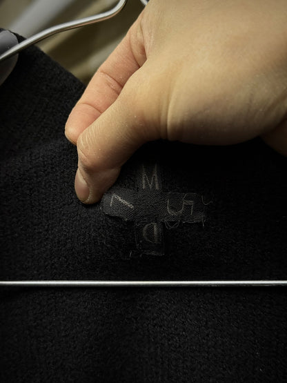 MD75 Asymmetric Funnel Neck Zip Up Wool Knit Sweater detail | DRIEW GARMENTS