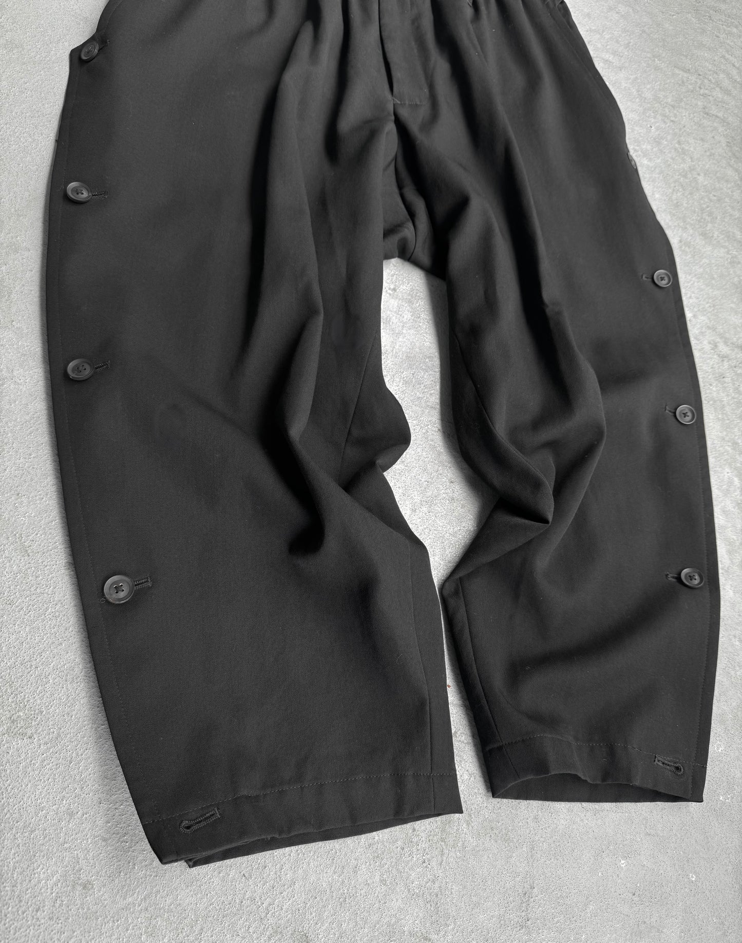 Yohji Yamamoto POUR HOMME AW19 Side Button Drop-crotch Wool Trousers