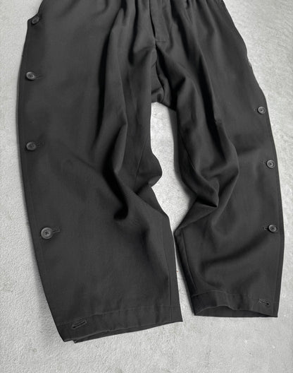 Yohji Yamamoto POUR HOMME AW19 Side Button Drop-crotch Wool Trousers