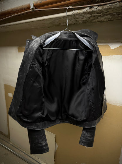 Rick Owens SS25 "HOLLYWOOD" Bauhaus Stooges Calf Leather Jacket detail | DRIEW GARMENTS