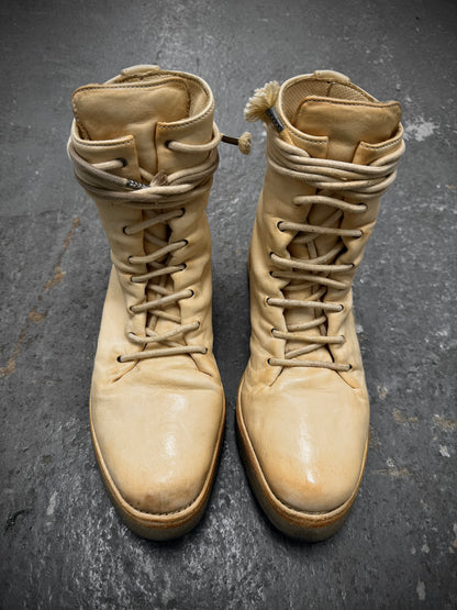 Carol Christian Poell 'AM/2609-IN CORS-PTC/03' Portable Paper Dart Officer Combat Boots detail | DRIEW GARMENTS