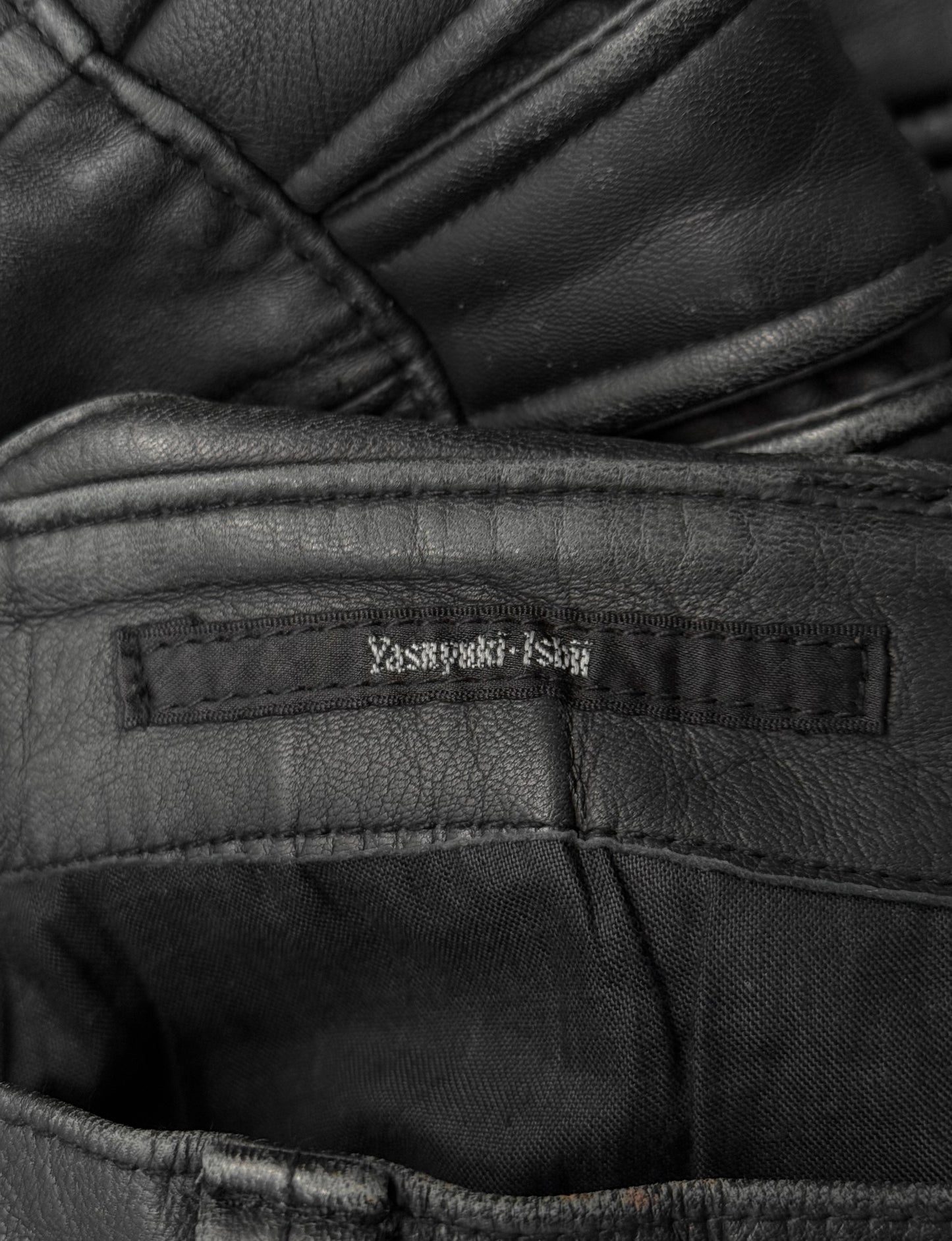 Yasuyuki Ishii Early 00s Padded Biker Sheepskin Leather Pants