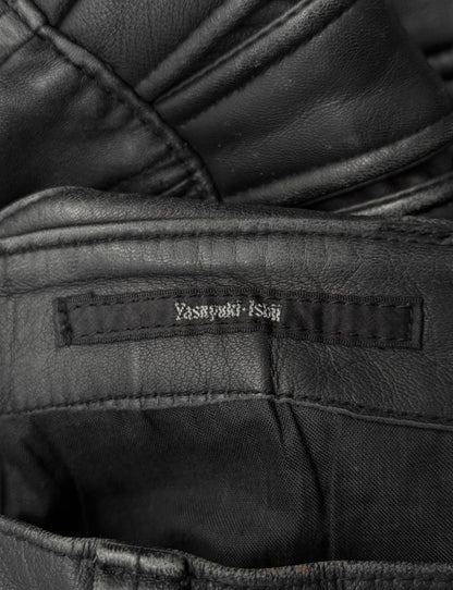 Yasuyuki Ishii Early 00s Padded Biker Sheepskin Leather Pants