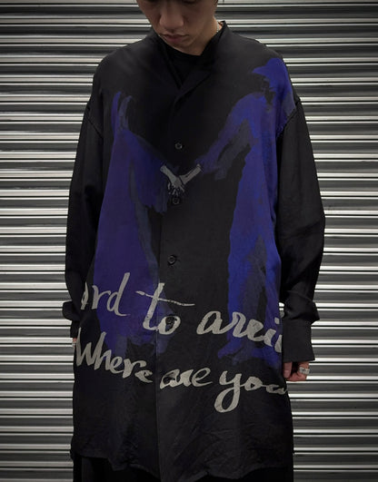 Yohji Yamamoto POUR HOMME SS20 ‘Holding Hands’ Silk Button-up Shirt