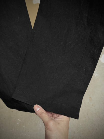 ATTACHMENT by Kazuyuki Kumagai Black Wool Linen Classic Dress Pants