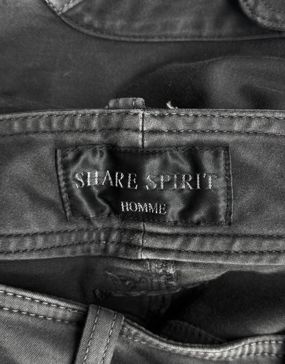 SHARE SPIRIT HOMME Early 00s Multi-pockets Cargo Bootcut Khaki Pants