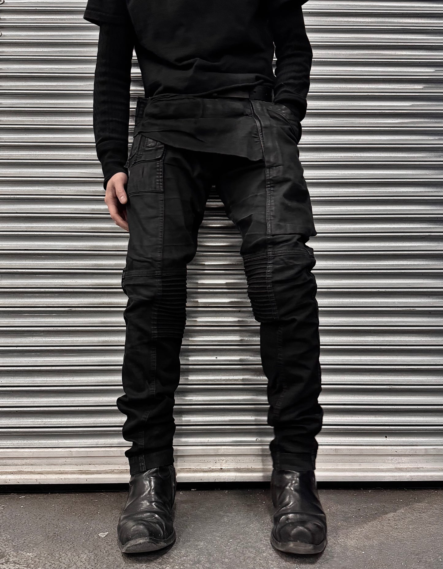 Rick Owens DRKSHDW AW14 “MOODY” Light-waxed Memphis Biker Pants