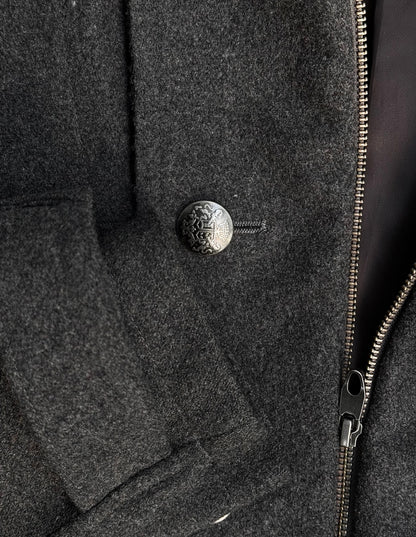 PPFM Early 00s ‘Napoleon’ Zip-up Grey Military Wool Jacket