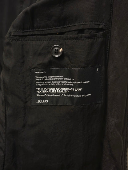 Julius_7 SS10 “neurbanvölker;” Dark Brown Gas-Mask Holster Lambskin Leather Jacket