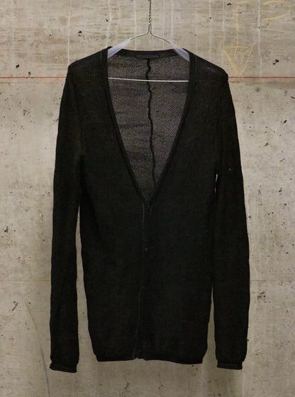 *SAMPLE* The Viridi-Anne AW11 Charcoal Grey Wool Linen Knit Cardigan