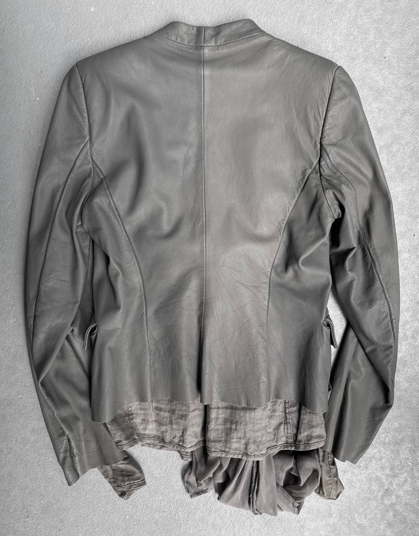 Isaac Sellam: “Experience” Attached Scarf Deerskin Leather Blazer