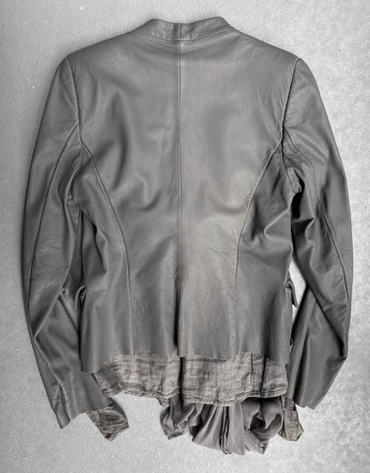 Isaac Sellam: “Experience” Attached Scarf Deerskin Leather Blazer