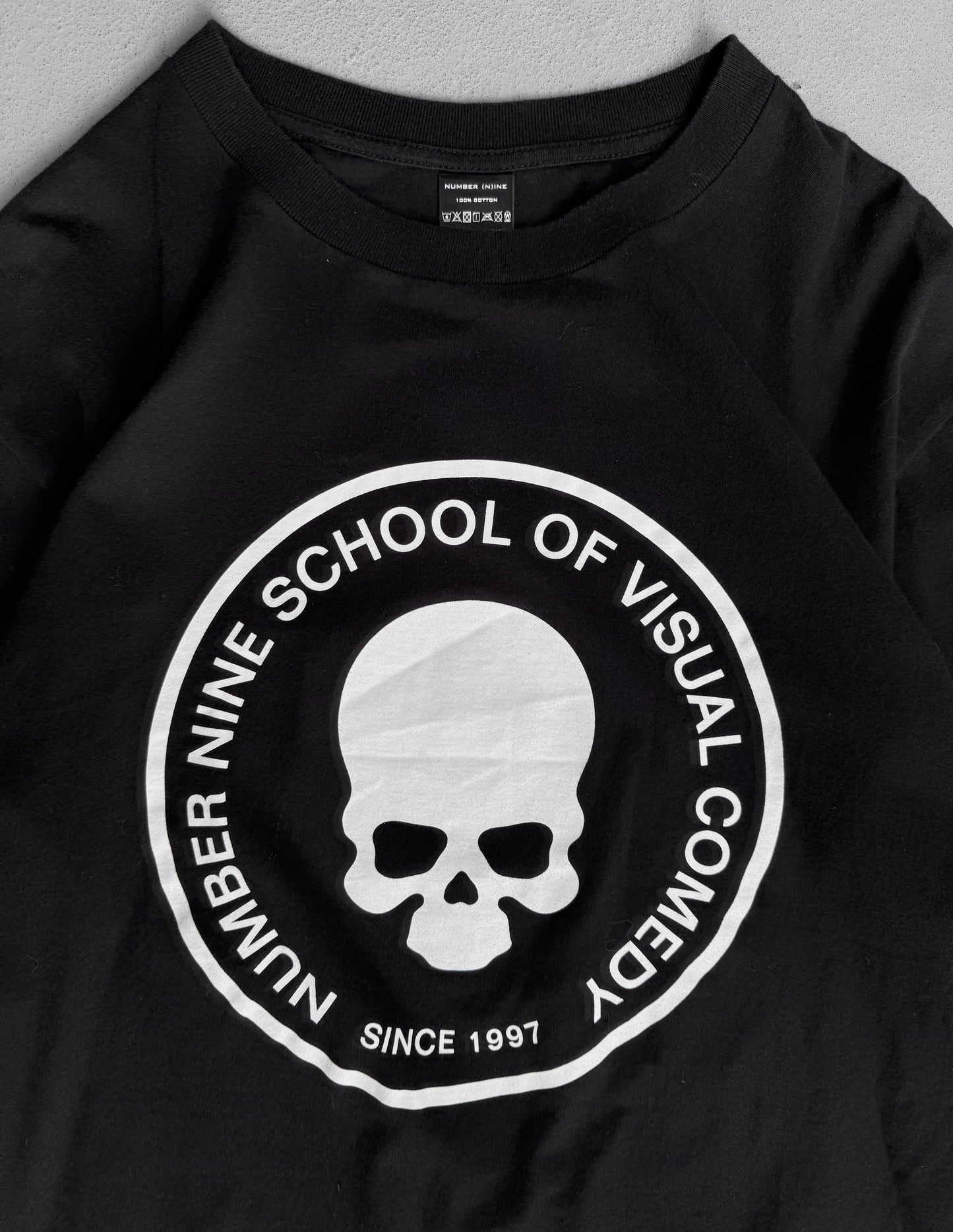 Number (N)ine Re-edition SS01 “Time Migration” School of Visual Comedy Graphic Skull T-shirt