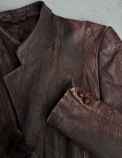 MiharaYasuhiro Early 00s Distressed Sheepskin Leather Coat