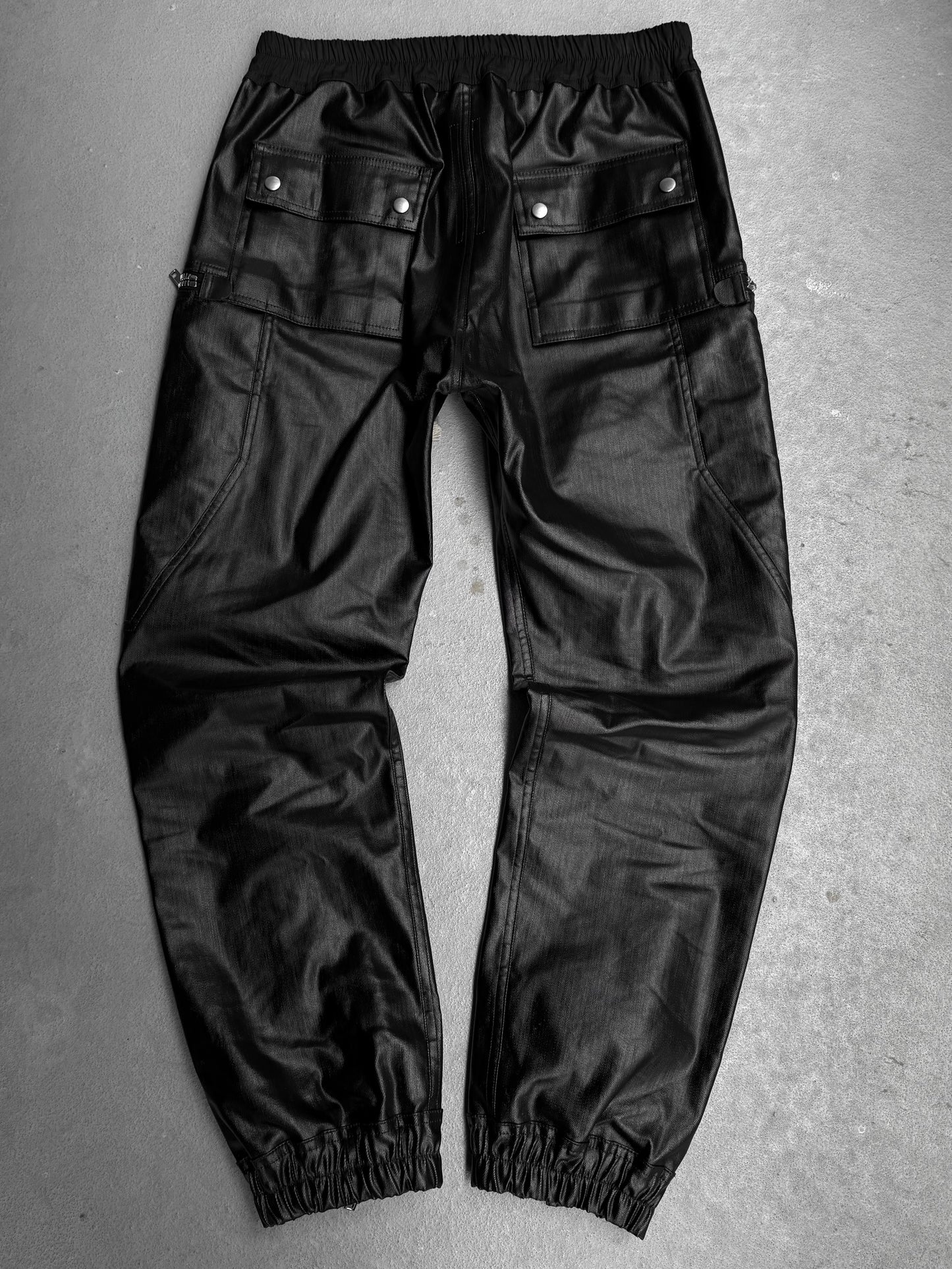 Rick Owens AW24 "PORTERVILLE" Coated Bauhaus Denim Cargo Zip Pants