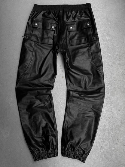 Rick Owens AW24 "PORTERVILLE" Coated Bauhaus Denim Cargo Zip Pants