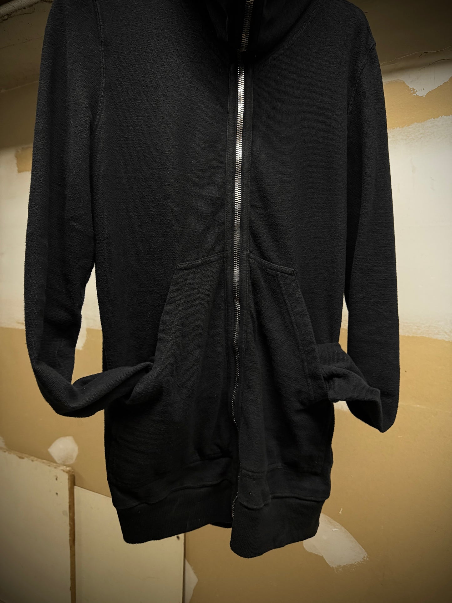 Rick Owens DRKSHDW AW16 "MASTODON" Black Cotton Gimp Hoodie detail | DRIEW GARMENTS