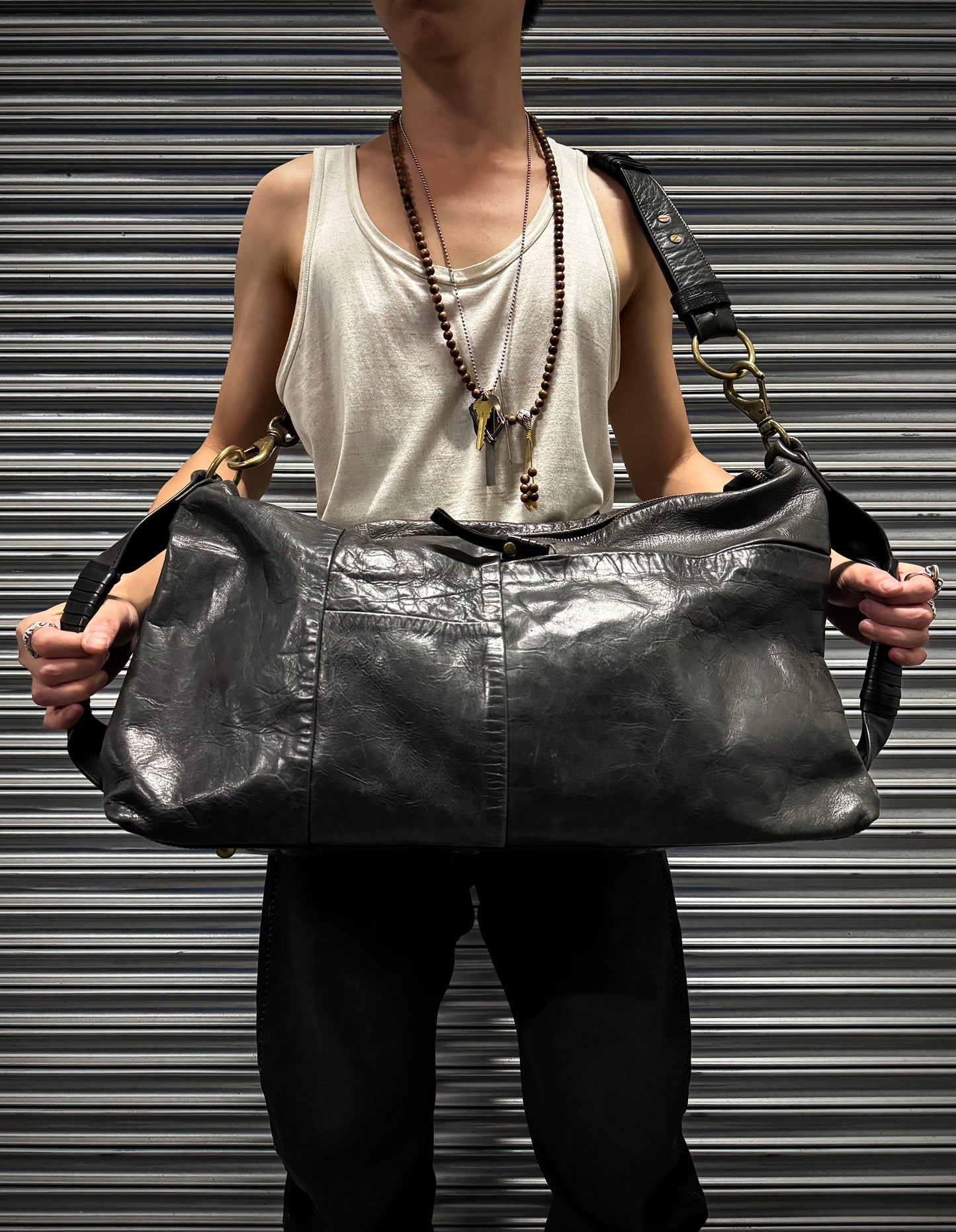 cornelian taurus by daisuke iwanaga ‘Combo Handle’ Horse Leather Boston Bag