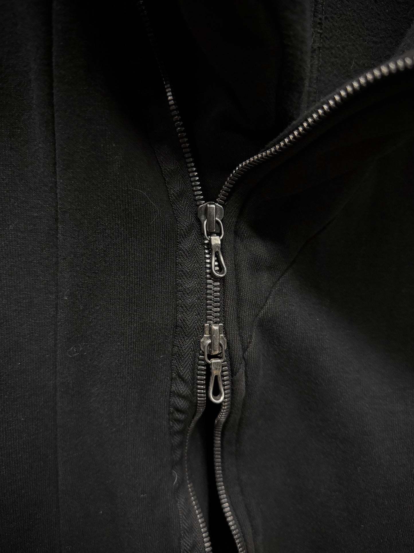 Julius_7 AW14-15 "Glitch;" Asymmetrical Cotton Sweat Zip Hooded Jacket