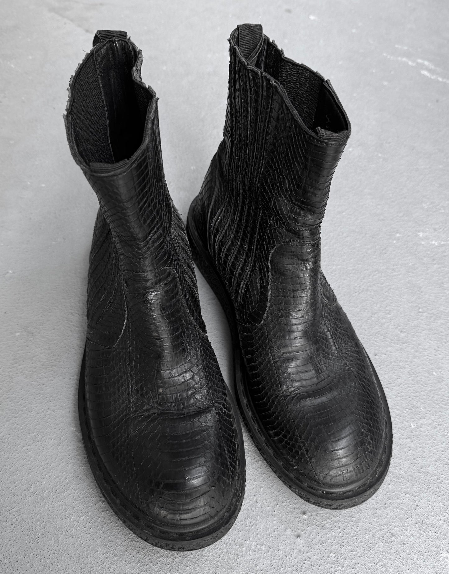 Rick Owens SS09 “STRUTTER” Python Skin Engineer Boots