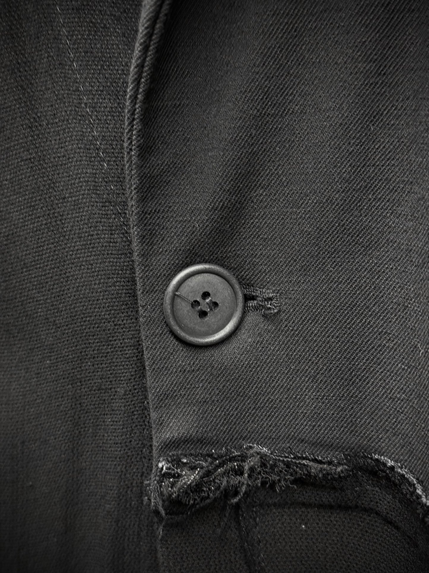 PAL OFFNER Frayed Edge Patchwork Light Coat detail | DRIEW GARMENTS