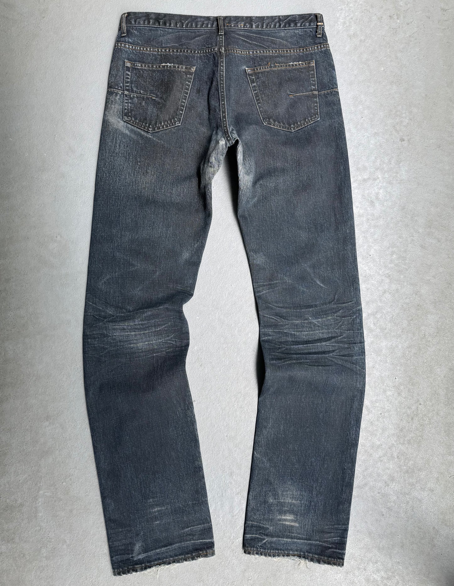 DIOR HOMME by Hedi Slimane SS03 “Follow Me” Blue Waxed Claw-mark Denim