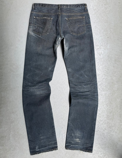 DIOR HOMME by Hedi Slimane SS03 “Follow Me” Blue Waxed Claw-mark Denim