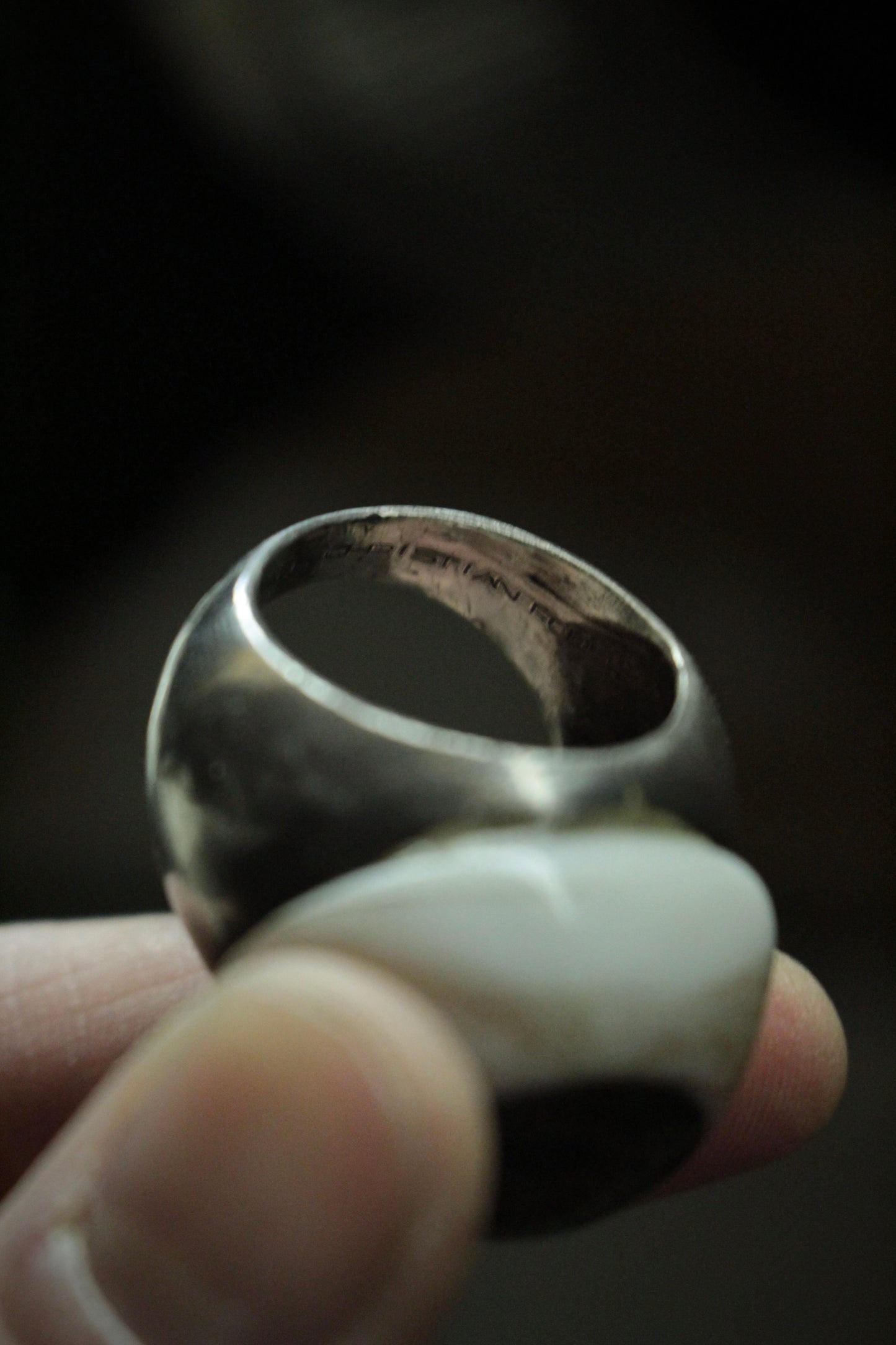 Carol Christian Poell 'MM/2144' Red Prosthetic Eye Silver Ring detail | DRIEW GARMENTS
