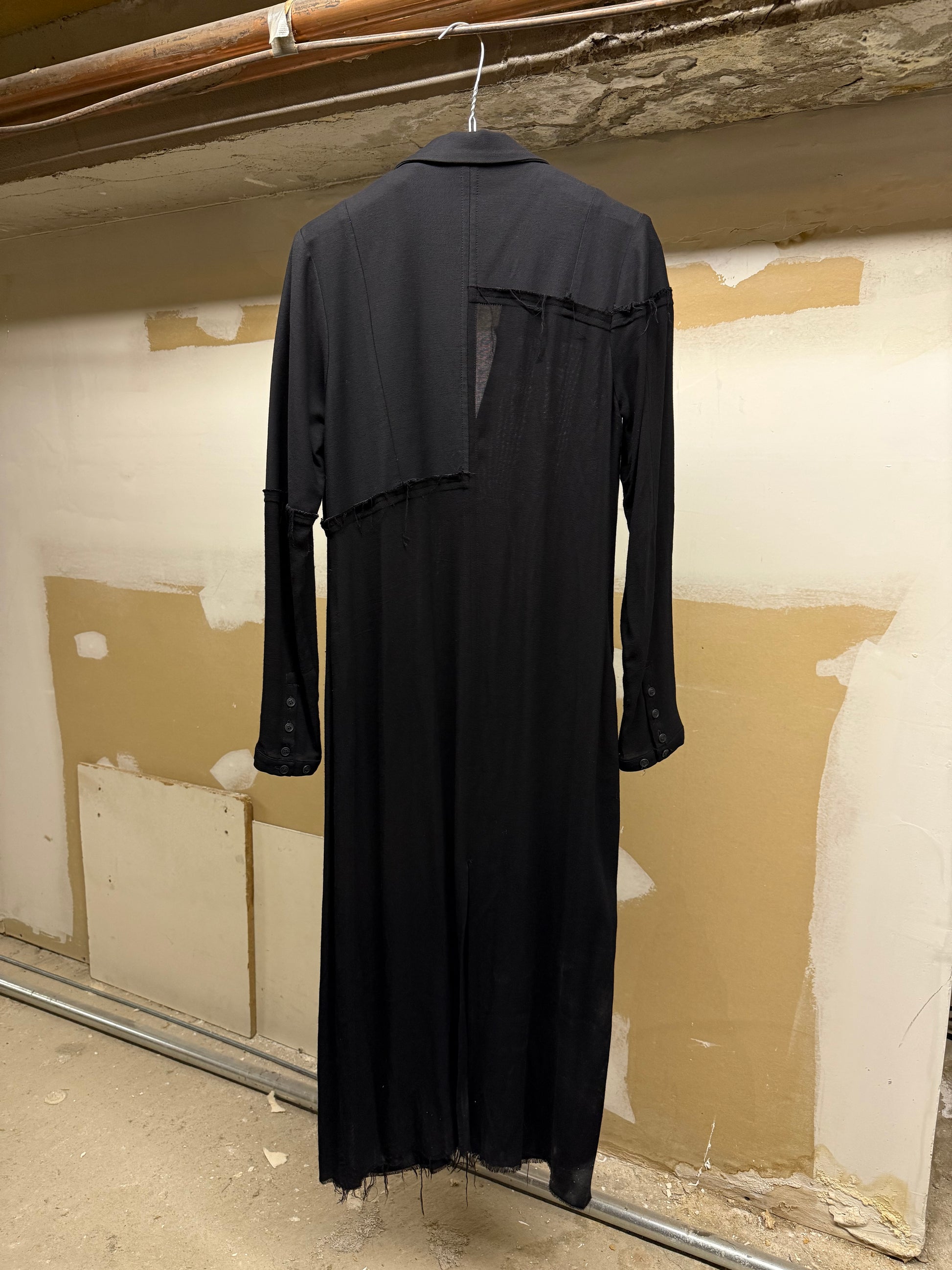 PAL OFFNER Frayed Edge Patchwork Light Coat detail | DRIEW GARMENTS