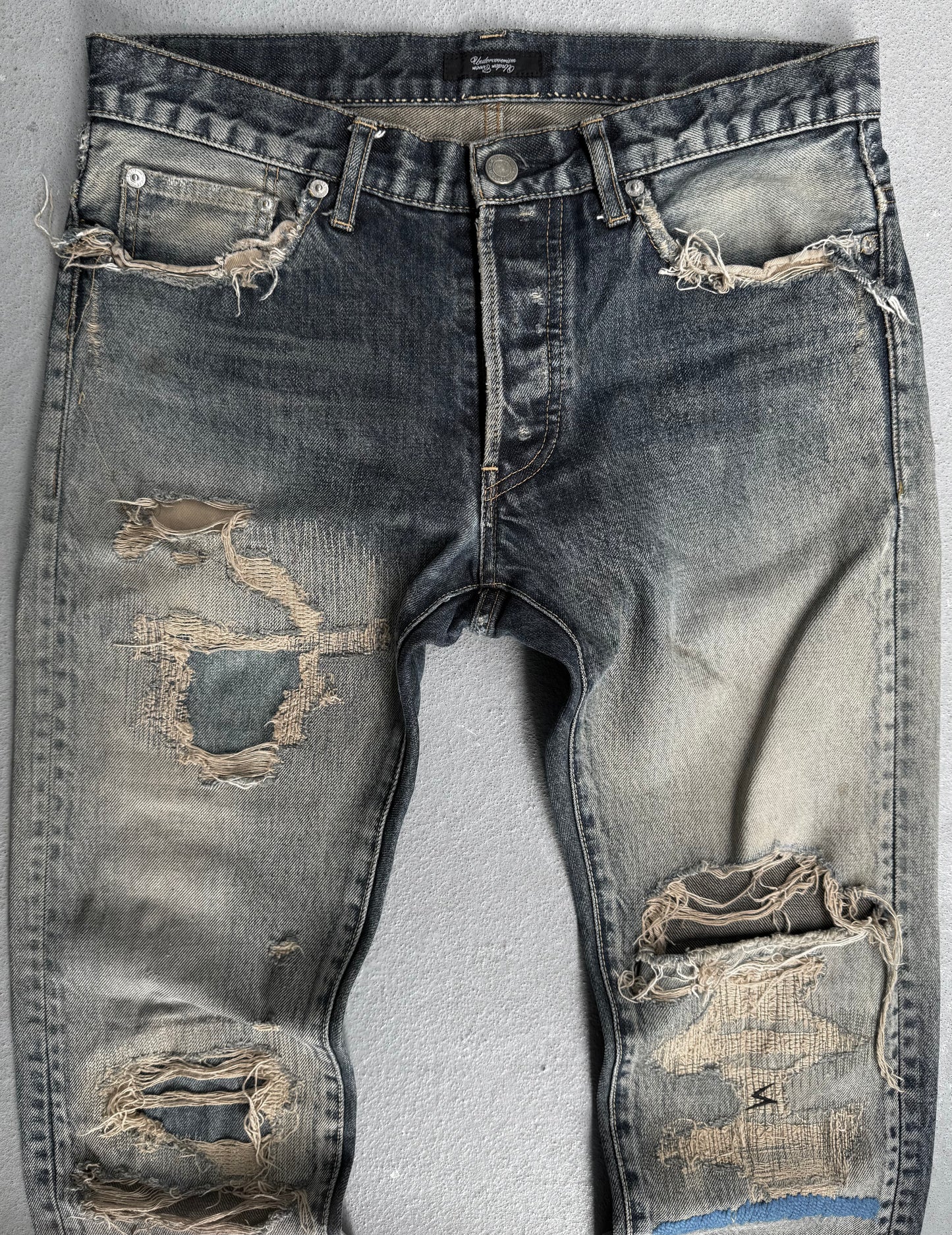 UNDERCOVER SS10 “Less but Better” Blue Yarn 68 Distressed Denim