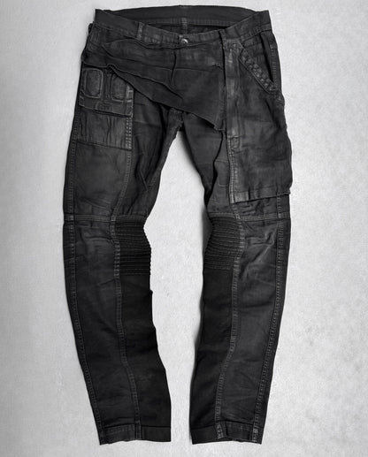 Rick Owens DRKSHDW AW14 “MOODY” Light-waxed Memphis Biker Pants