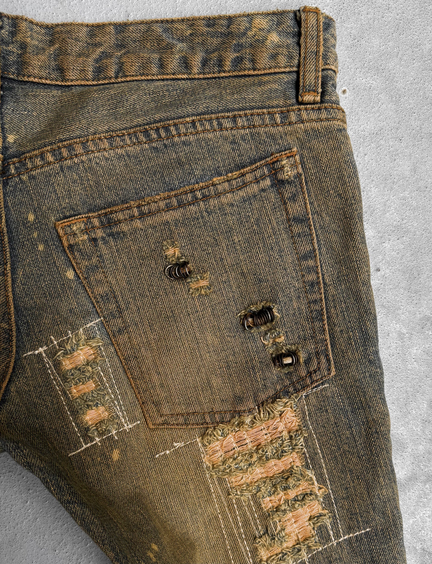 IfSixWasNine Early 00s ‘NO. MUDMAX/SBB 351’ DK Bell-Bottom Denim