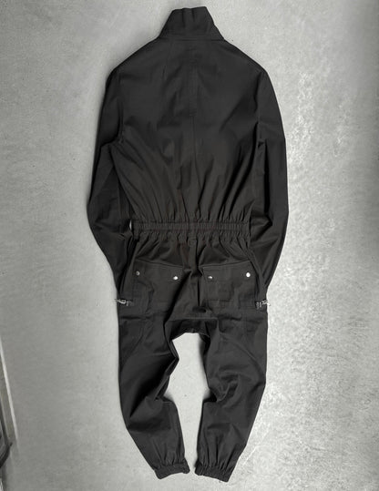 Rick Owens SS23 "EDFU" Black Bauhaus Cargo Larry Flight Jumpsuit