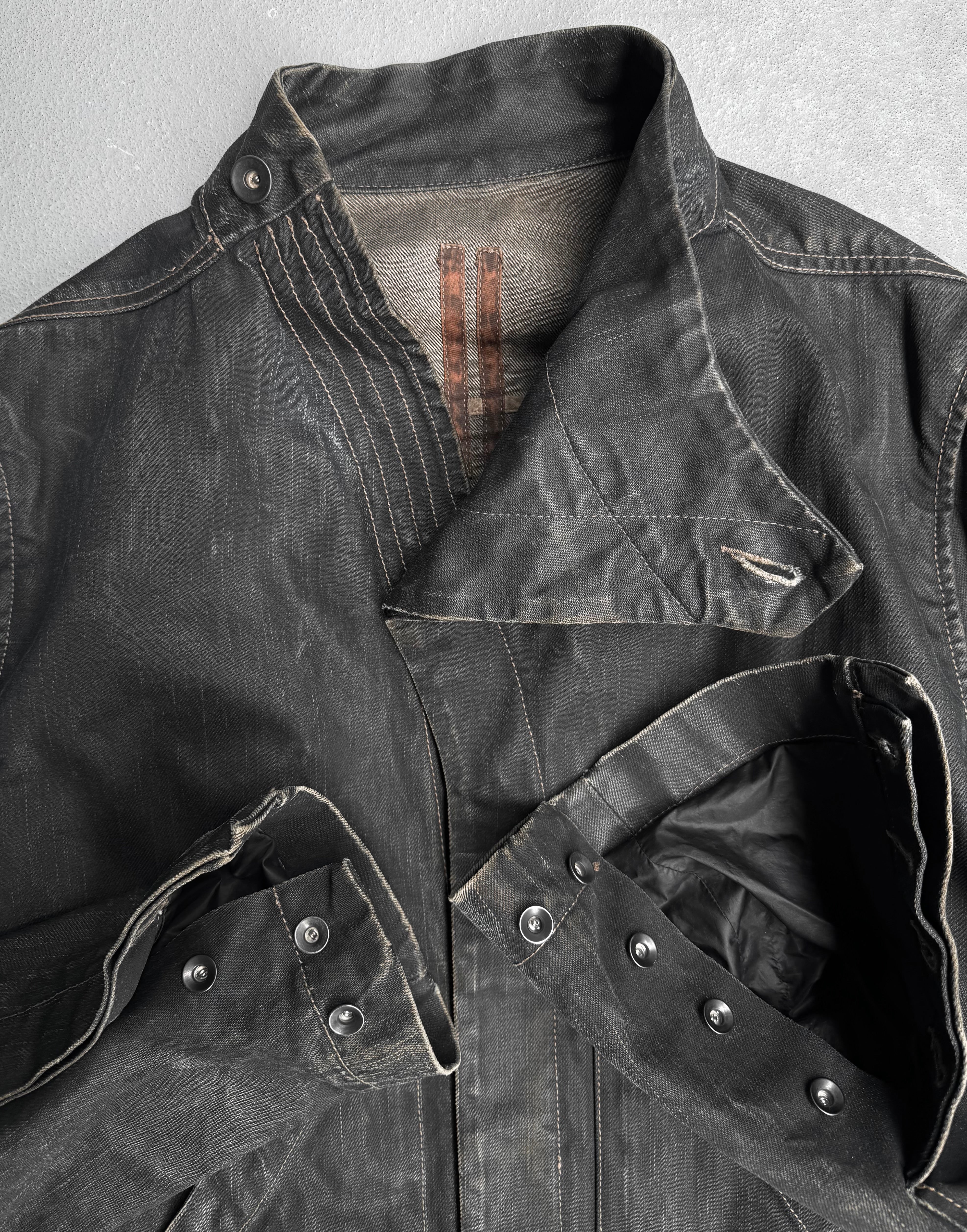 Rick Owens DRKSHDW SS13 Island Waxed Denim Jacket L – DRIEW