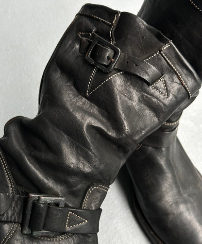 Isamu Katayama “BACKLASH” Object-Dyed Cowhide Engineer Leather Boots