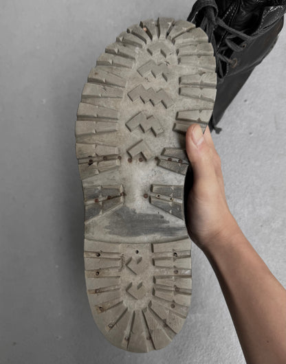 Carol Christian Poell ‘AM/2648T CUL-PTC/10’ Object-dyed Horse Leather Titanium Prosthetic Tank Sole Work Boots