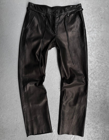 Ann Demeulemeester AW08 Lambskin Leather Bootcut Flare Pants