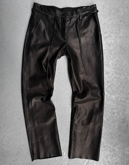Ann Demeulemeester AW08 Lambskin Leather Bootcut Flare Pants