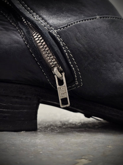 Carol Christian Poell 2009 MALE ‘AM/2521 SX CORS-PTC/12’ Object-dyed Horse Leather Lined Tornado Zip  detail | DRIEW GARMENTS