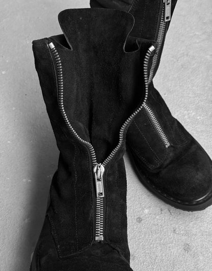 Rick Owens AW11 “LIMO” Suede Leather Mohawk Basket Creeper Boots