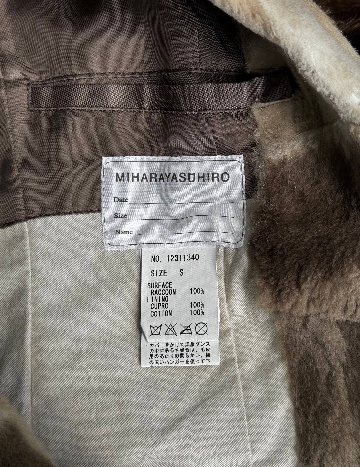 MiharaYasuhiro AW02 Raccoon Fur Coat