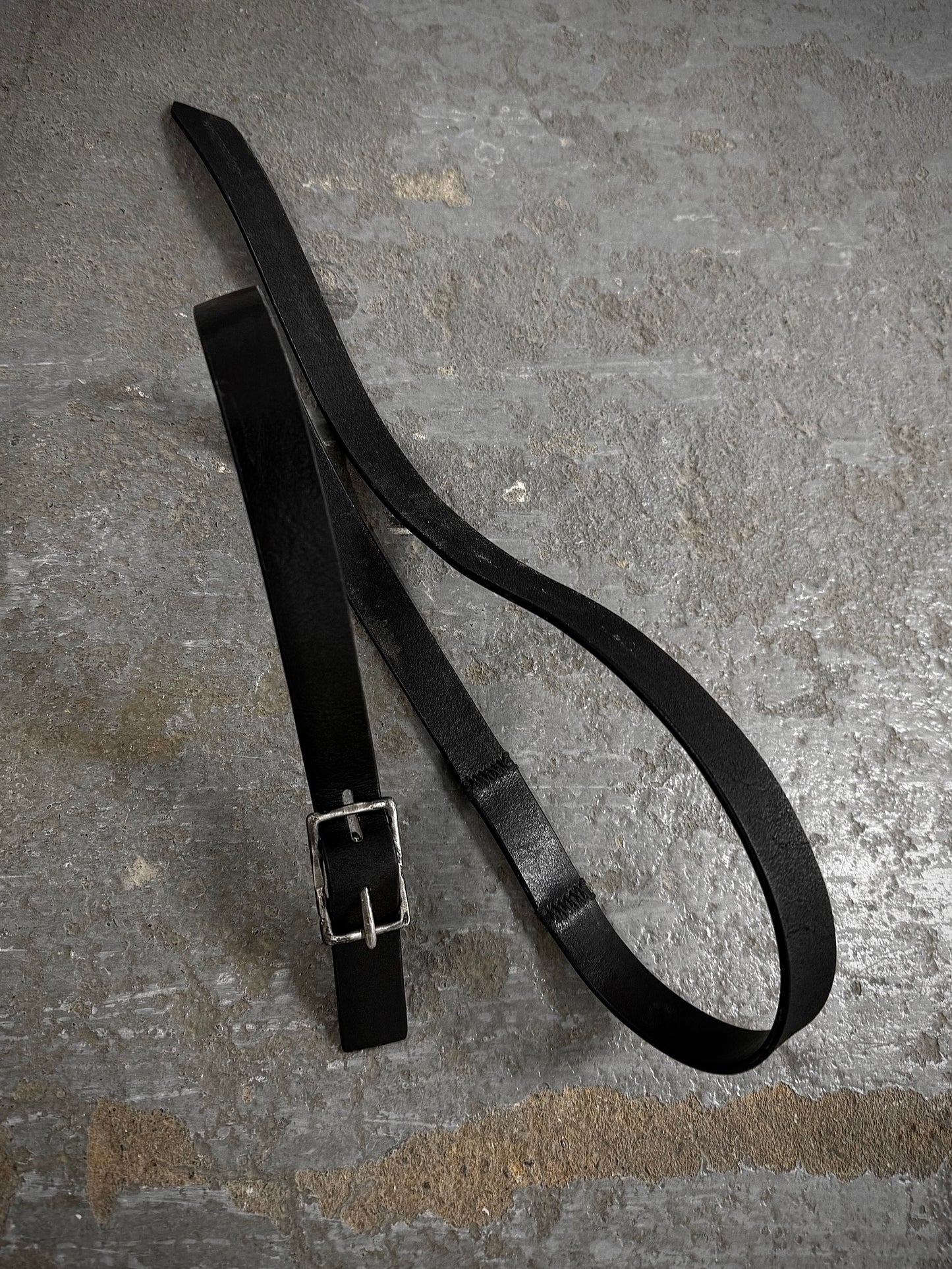 Professor.E "Forgotten Materials" Conjoined Cow Leather Belt detail | DRIEW GARMENTS
