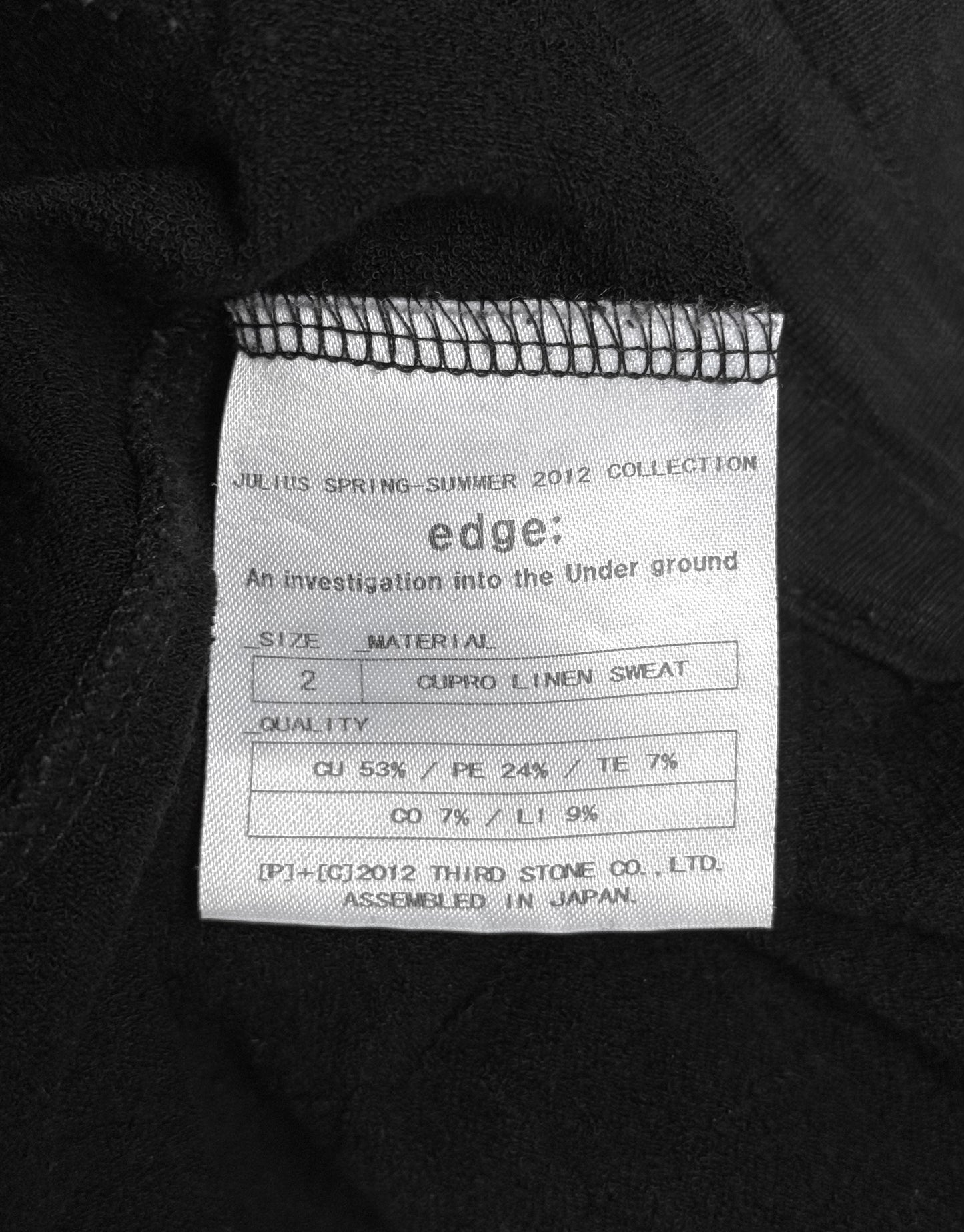 Julius_7 SS12 "edge;" Drop-crotch Cupro Linen Sweat Pants