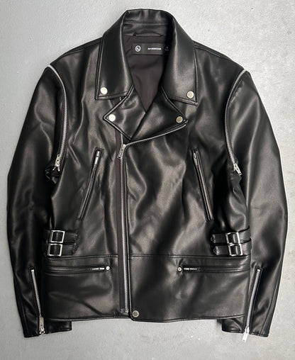 GU x UNDERCOVER AW21 Convertible Biker Leather Jacket