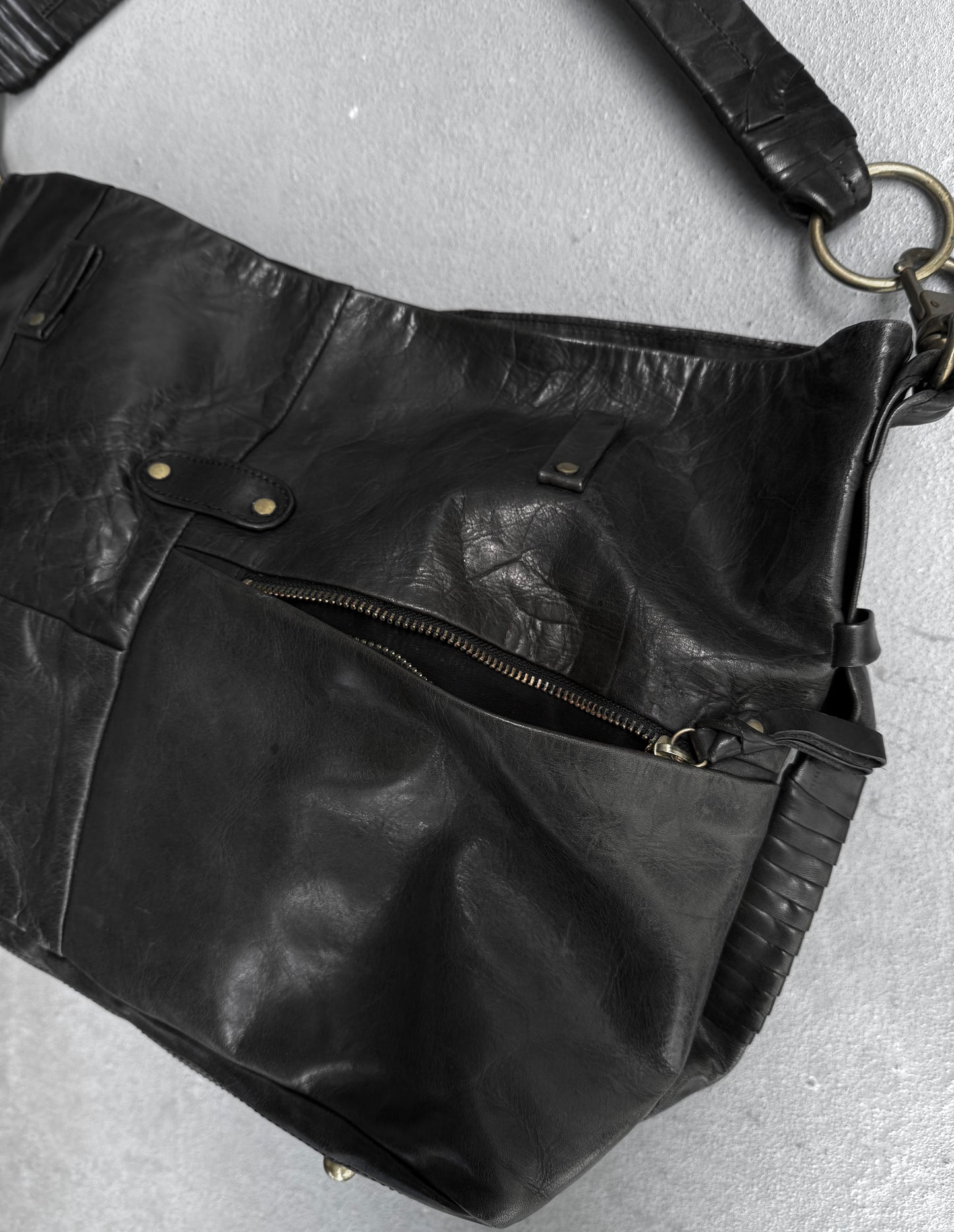 cornelian taurus by daisuke iwanaga ‘Combo Handle’ Leather Shoulder Tote Bag