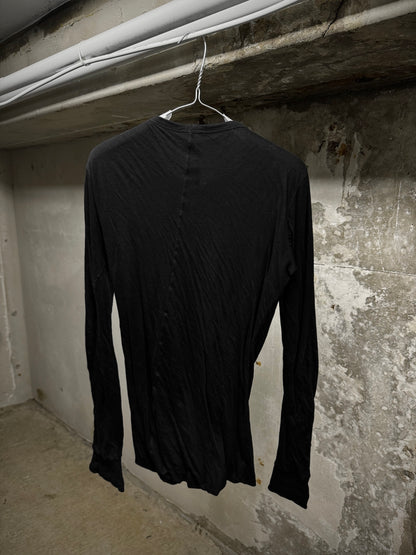 Rick Owens SS25 "HOLLYWOOD" Black Double Layered Long-sleeves detail | DRIEW GARMENTS