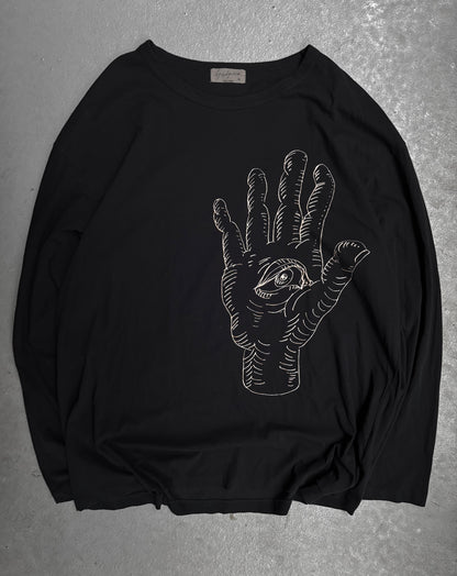 Yohji Yamamoto POUR HOMME SS20 Navy Eye Hand Graphic Long-sleeves